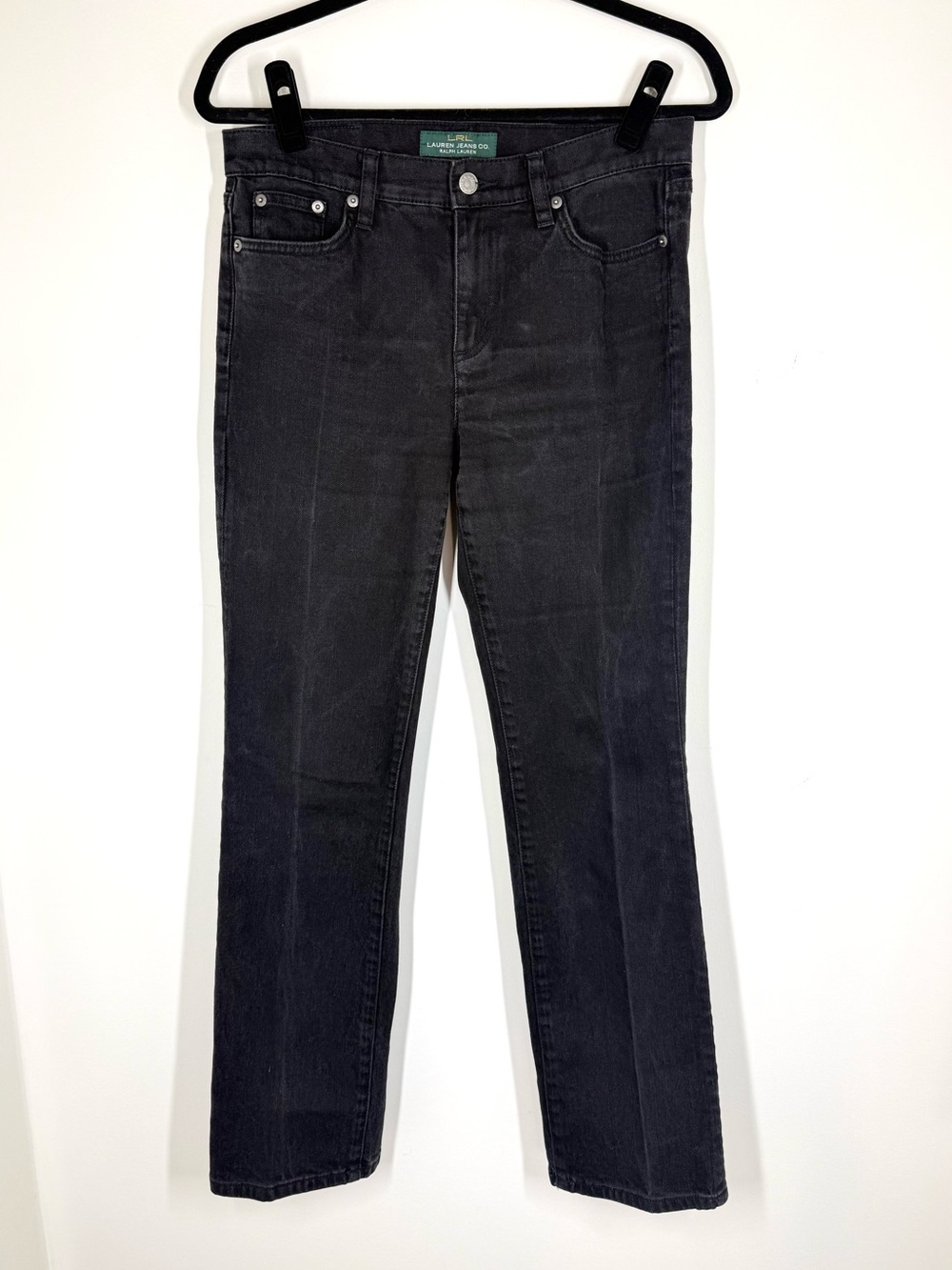 Ralph Lauren LRL black denim classic straight leg jeans Size 6